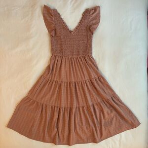 Tiered Ruffle-Sleeve Midi Dress